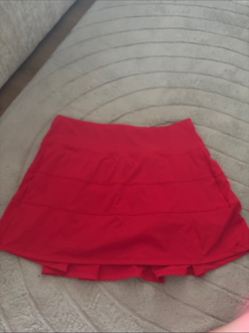 Red Tiered Mini Skirt